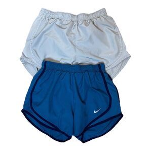 Lot of 2 Nike Women's Shorts Small Navy Blue Gray Lined Dri-Fit Athletic 3"L